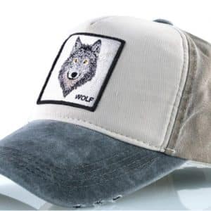 כובע חיות דגם הזאב בצבע אפור חום